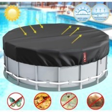 Cover LXKCKJ per piscina, 24 ', tessuto Oxford, nero