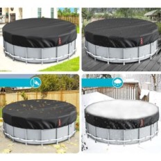 LXKCKJ Cover til swimmingpool, 24 ', Oxford stof, sort