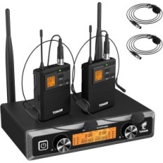 Trådløs mikrofon tonor R23166 System sett med to mikrofoner med en mottaker ideell for karaoke og presentasjon