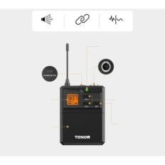 Micrófono inalámbrico TONOR R23166 Conjunto del sistema de dos micrófonos con un receptor ideal para karaoke y presentación