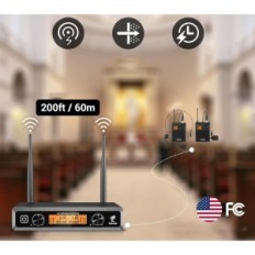 Traadita mikrofon Toonor R23166 Süsteemi komplekt kahe mikrofonide komplekt vastuvõtjaga ideaalselt karaoke ja esitlusega