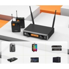 Draadloze microfoon TONOR R23166 Systeemset van twee microfoons met een ontvanger ideaal voor karaoke en presentatie