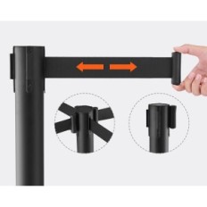 Stojaki do kontroli tłumu VEVOR, 350 mm × 75 mm, 4 sztuki, Powystawowy