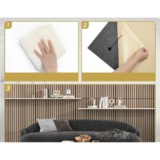 Äänen imukykyiset paneelit TONOR, 4 kpl, 122x61x2,1 cm, tumma pähkinä