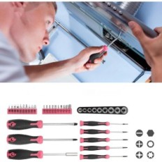 Hi-spec 5 56 instrumenti Pink Universal komplektu mājas un remonta instrumenti estētiskā rozā gadījumā