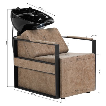 Hairdressing Wash Unit Modena Black Antique — side view
