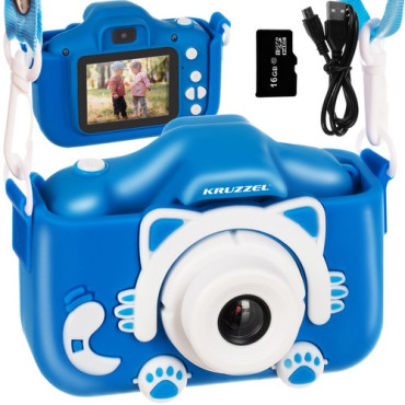 blauwe digitale camera voor...