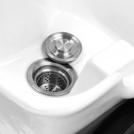 Hairdressing wash unit Turyn black — close-up of the surface