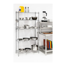 Étagère de stockage en fil métallique ajouré couleur grise 180x90x35cm jusqu'à 250kg.