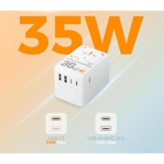 Tessan 35W universalus kelionių adapteris su 3 USB-C ir 2 USB-A "kelionėms