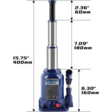 Ascensore idraulico da 6 tonnellate Baoshan, Gamma di sollevamento 6-1 / 4 "-15-3 / 4"