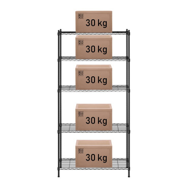 Ράφι καλωδίων καλωδίων μαύρο 180x90x35cm σε 150kg