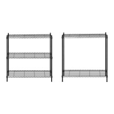 Fio de arame rack de aço preto 180x90x35cm a 150kg