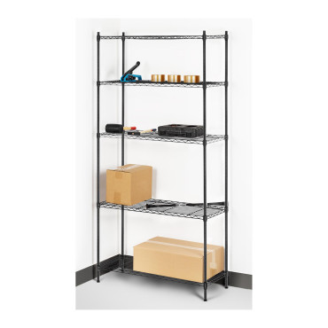 Rack de alambre de alambre negro Negro 180x90x35cm a 150kg