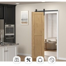 Set de hardware de la puerta WOLFBDBUD 91 cm 3 pies, ancho de 90 cm