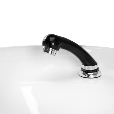 Gabbiano hairdressing wash unit ZA31 black — close-up of the handle