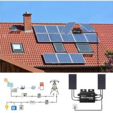 Buyweek Inverter, 800 W, IP65, WiFi App Monitor, AC220V, används