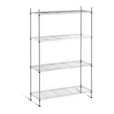 Étagère de magasin en fil métallique ajouré chromé 137x90x35cm pour 120kg