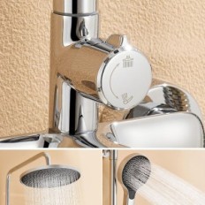 Aural-Dusche mit Armaturen, 100-139 cm