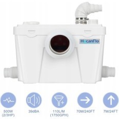 Kloak Hocanflo Power 500 W Pumpe, Toiletpumpe, Brugt