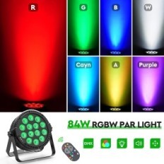 4 Headlamps Holdlamp LED, 14 RGBW LED, fjernkontroll