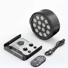 4 forlygter Holdlampe LED, 14 RGBW LED'er, fjernbetjening