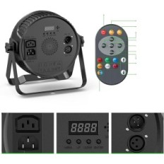 4 Hoofdlampen Holdlamp LED, 14 RGBW-LED's, afstandsbediening