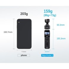 4K Feiyutech Pocket 3 Caméra Sport, Ultra HD, 12MP, 130 °