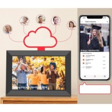 Digitális képkeret BIGASUO, 10,1 hüvelyk WiFi, 32 GB, 4 db.