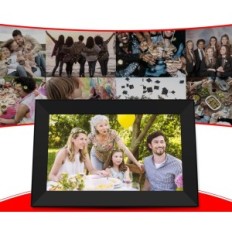 Digitální fotorámeček Lelamved, 10,1 palce, Wi-Fi, 32 GB