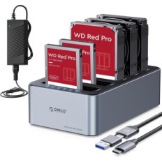 Station d'accueil ORICO 5x20 To avec clonage hors ligne, USB 3.2, 12 V / 6.5 A