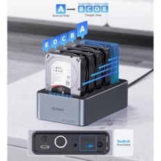 Pristanište ORICO 5x20 tb s offline kloniranjem, USB 3.2, 12 v / 6.5 a