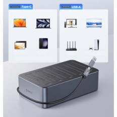 Dokovacia stanica ORICO 5x20 TB s offline klonovaním, USB 3.2, 12 V / 6,5 A