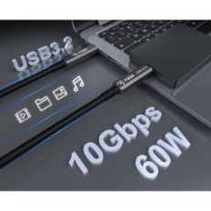 Câble USB C FIBBR (5 m), idéal pour les ordinateurs, les projecteurs et les caméras
