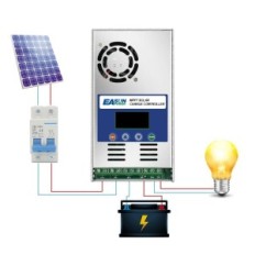 Zonnecontroller Wilan 60 A MPPT voor batterijen, 12-48 V, 180 V DC PV