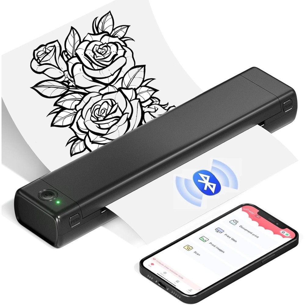 Mobilusis Colorwing spausdintuvas, "Bluetooth", USB, 1200 mAh