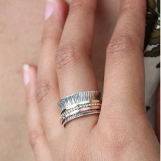 Silver Ring UK60, Energy Stone, Smuk ufuldkommenhed, Brugt