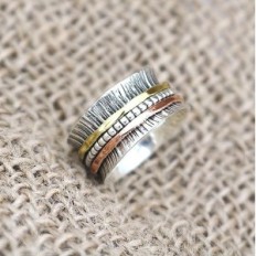 Bague en argent UK60, en pierre d'énergie, belle imperfection, utilisée