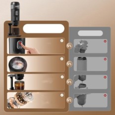 Kaffebryggare för HIBREW H4A, 12V, 80 W, 60 ml, Сzarnny