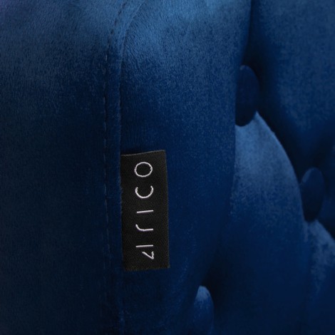4Rico stolička QS-OF213G zamatová námornícka modrá — detail štítku