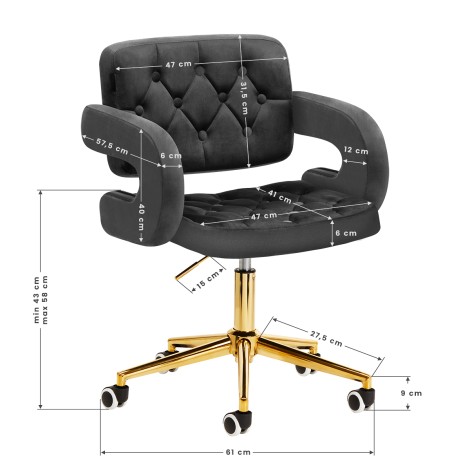 4Rico Chair QS-OF213G gray