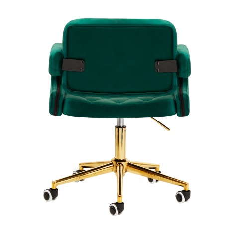 Fauteuil 4Rico QS-OF213G vert en velours avec vérin à gaz — vue arrière
