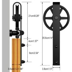 Accessori per porta scorrevole CCJH 230 cm, stile rustico della ruota grande