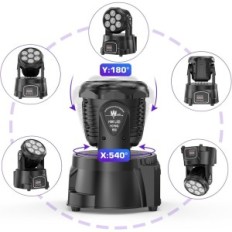 Lâmpadas cênicas 70W Moving Head Wash RGBW, DMX512, conjunto de 2 peças