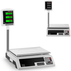 Balance de magasin plateforme 34x23cm avec alimentation + batterie 30kg / 1g