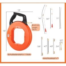 Kit per alimentare il cavo Vark, 7 connettori, 4.5mm, 50m in fibra ottica