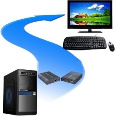 HDMI-Erweiterung AGPTEk KVM 120M, Ultra HD 1080P, Tastatur und USB-Maus