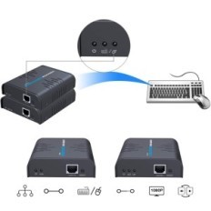 HDMI-extensie AGPTEK KVM 120M, ULTRA HD 1080P, Toetsenbord en USB-muis