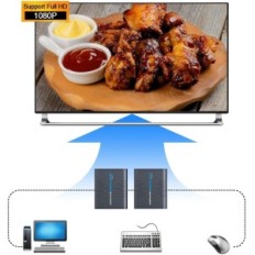 Extensión HDMI AGPTK KVM 120M, ULTRA HD 1080P, teclado y mouse USB