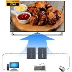 HDMI-Erweiterung AGPTEk KVM 120M, Ultra HD 1080P, Tastatur und USB-Maus